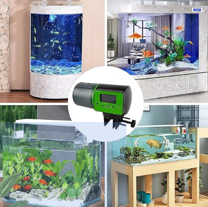 Alimentador automático para aquários  inteligente alimentador automático alimentador peixinho grande capacidade alimentador aquário peixes