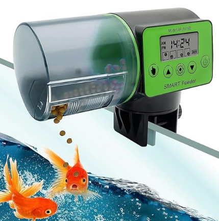 Alimentador automático para aquários  inteligente alimentador automático alimentador peixinho grande capacidade alimentador aquário peixes